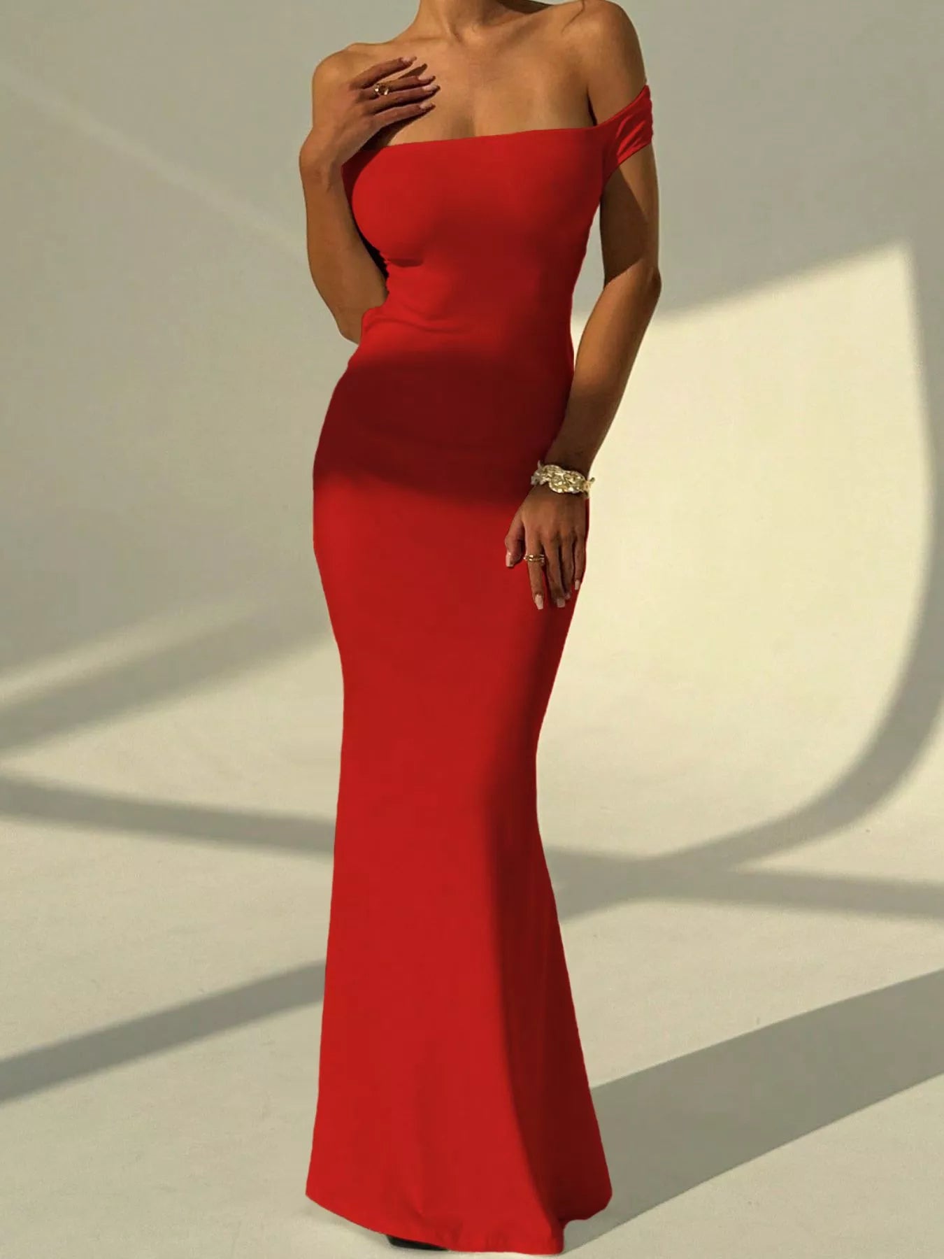 Backless Off-Shoulder Bodycon Mermaid Maxi Dress Backless Off-Shoulder Bodycon Mermaid Maxi Dress